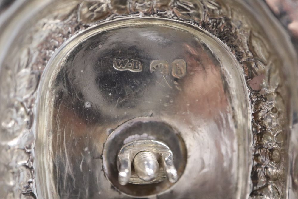 A George IV silver rounded rectangular teapot, by William Bateman, London, 1823, gross 25 oz.